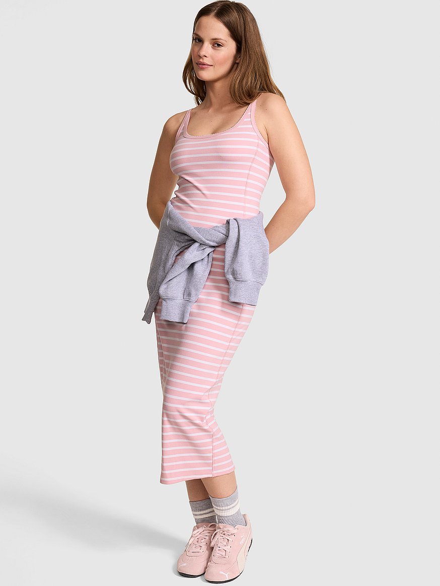 all day soft rib high neck midi dress all day soft rib high neck midi dress
