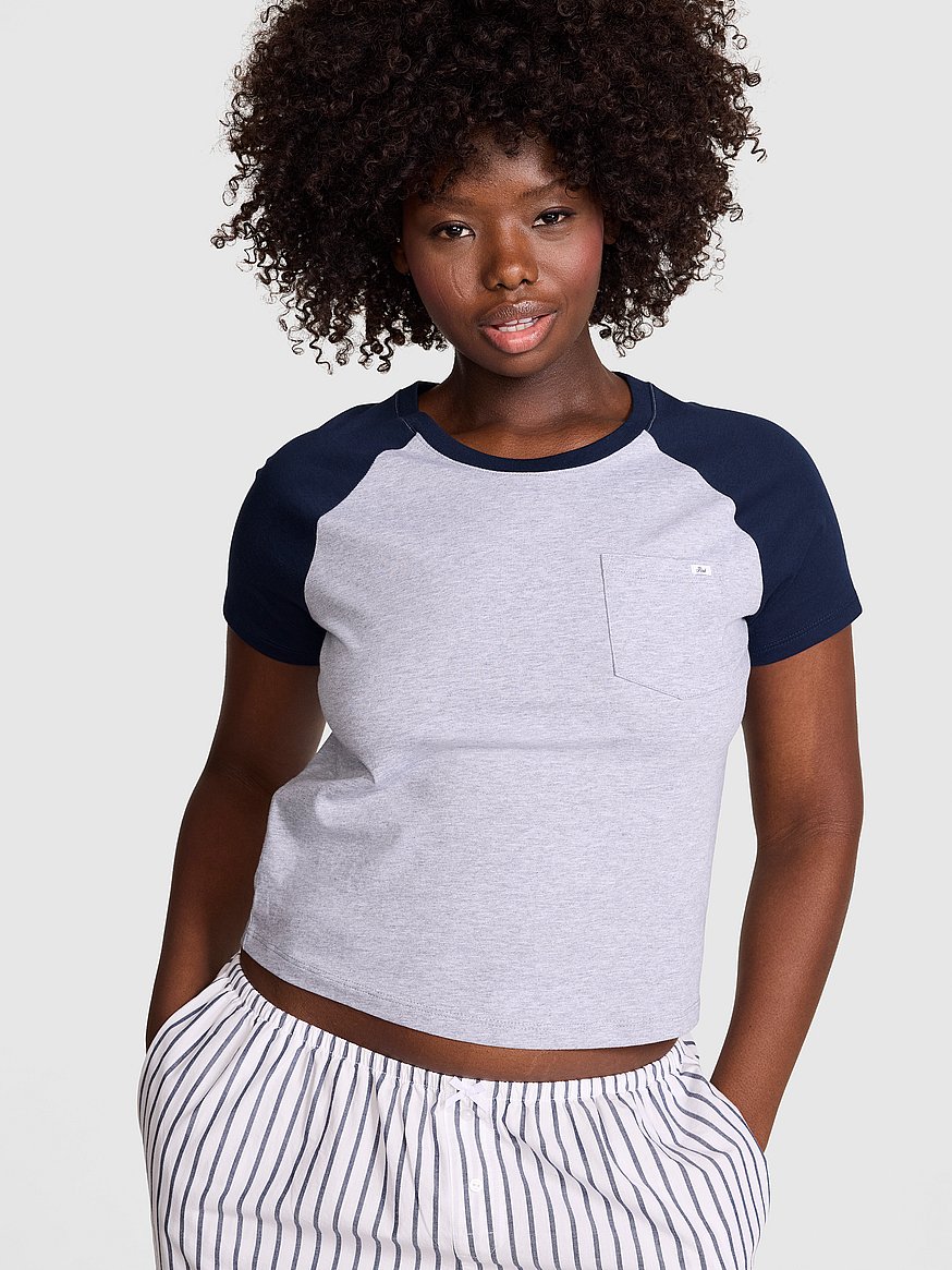 cotton raglan sleep tee cotton raglan sleep tee