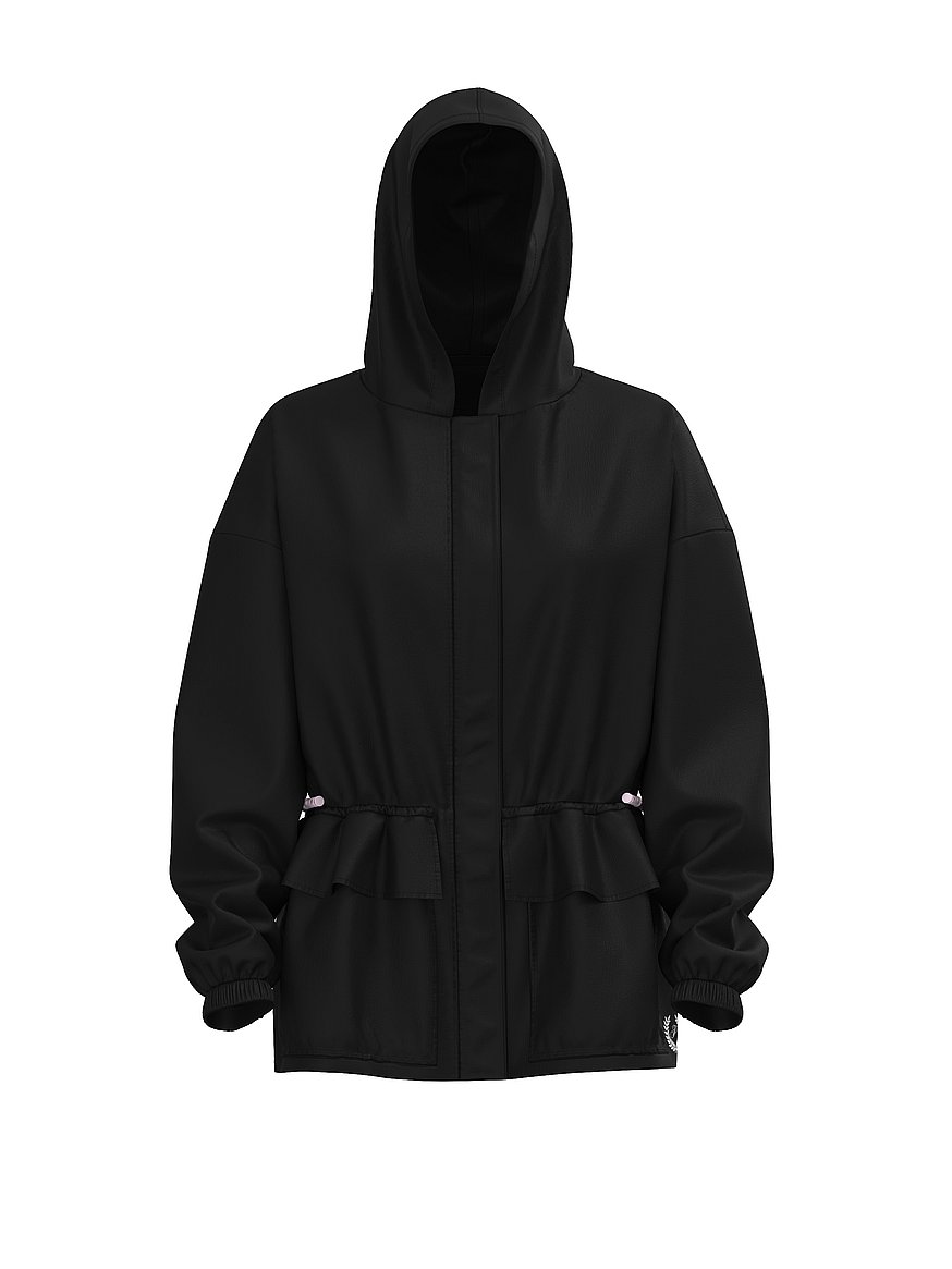 lightweight woven ruffle hooded jacket lightweight woven ruffle hooded jacket