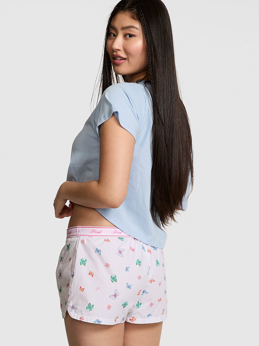 cotton boxy pajama shorts cotton boxy pajama shorts