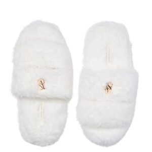 luxe plush double strap slippers