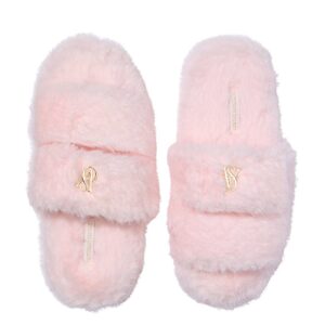 luxe plush double strap slippers