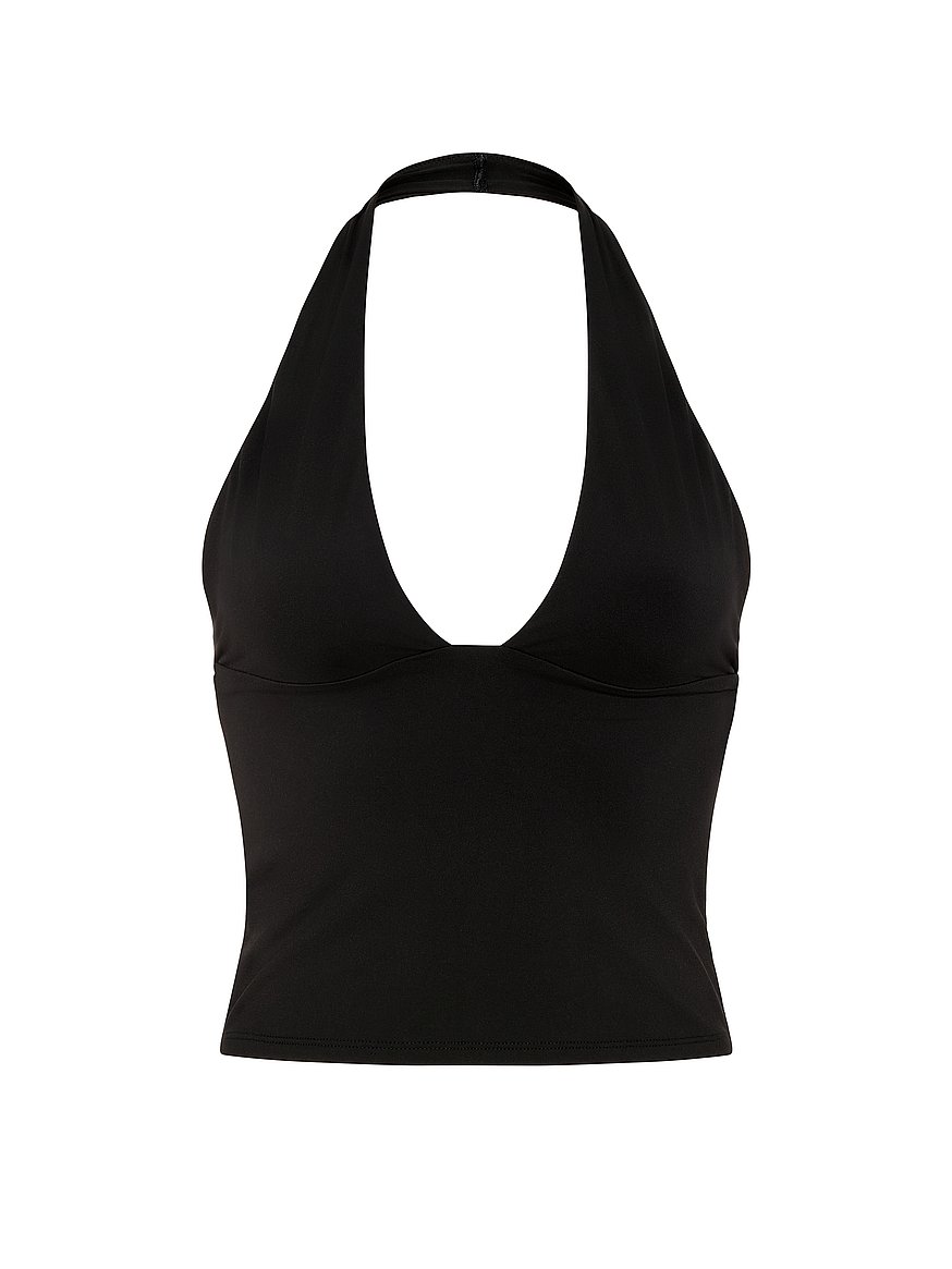 pink base stretch™ plunge halter top pink base stretch™ plunge halter top