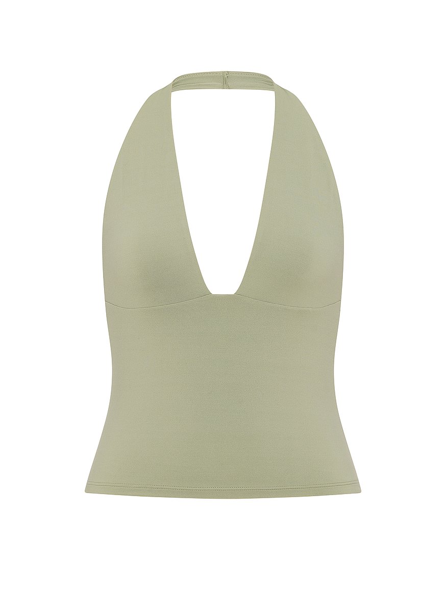pink base stretch™ plunge halter top pink base stretch™ plunge halter top