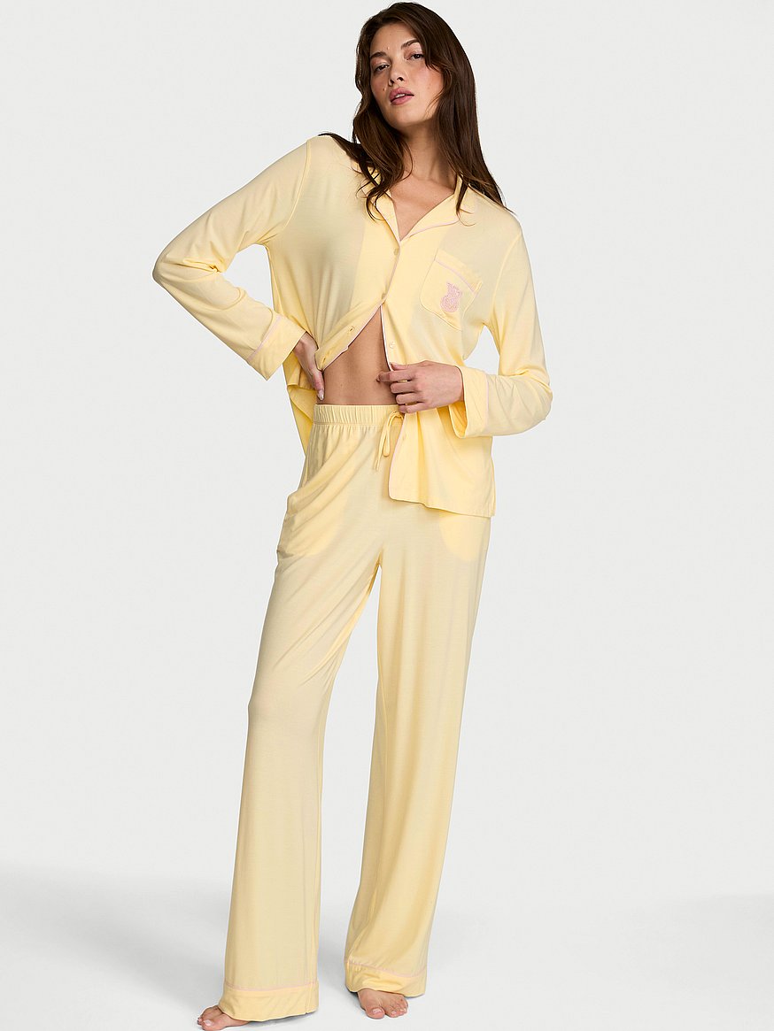 sosoft modal™ ribbed long pajama set sosoft modal™ ribbed long pajama set