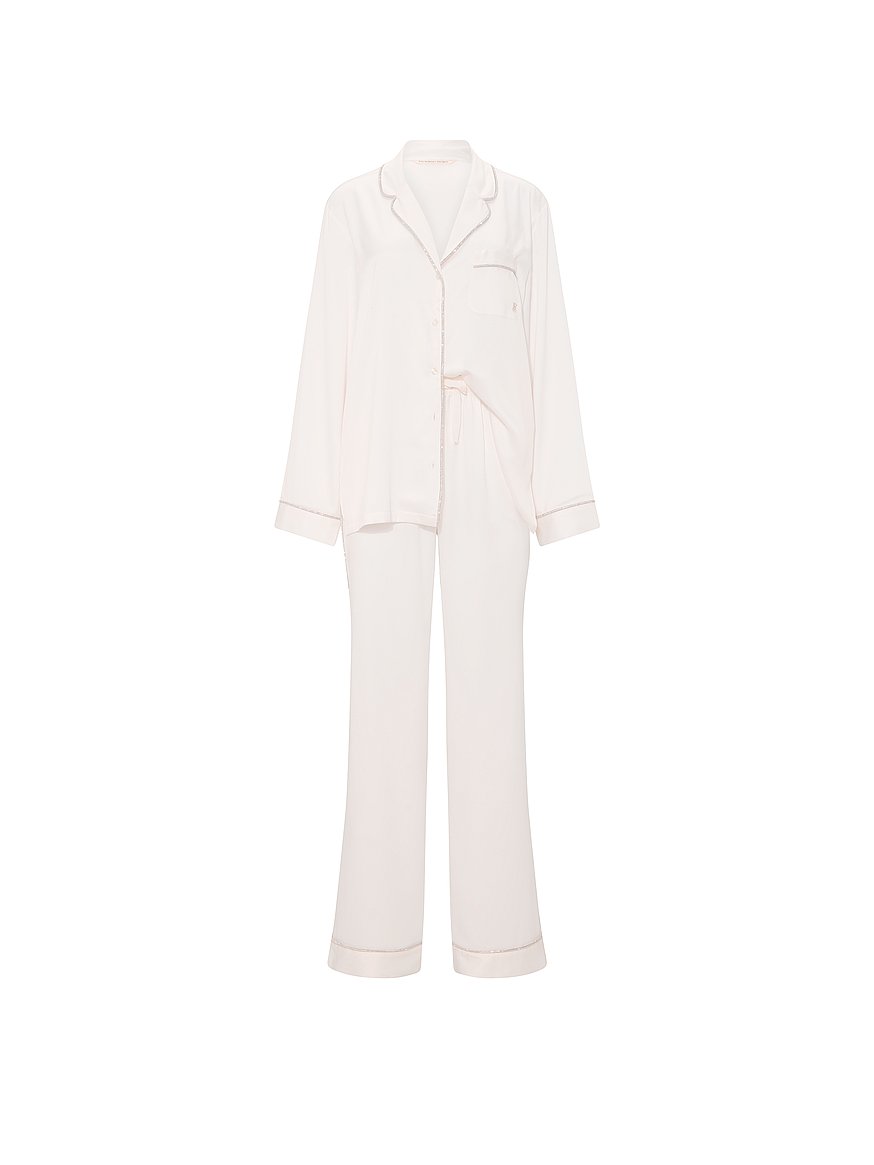 signature satin shine long pajama set signature satin shine long pajama set