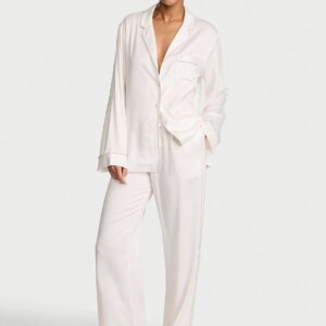 signature satin long pajama set
