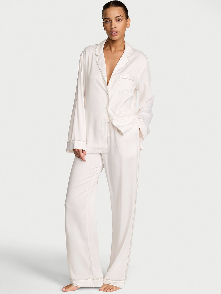 signature satin long pajama set signature satin long pajama set