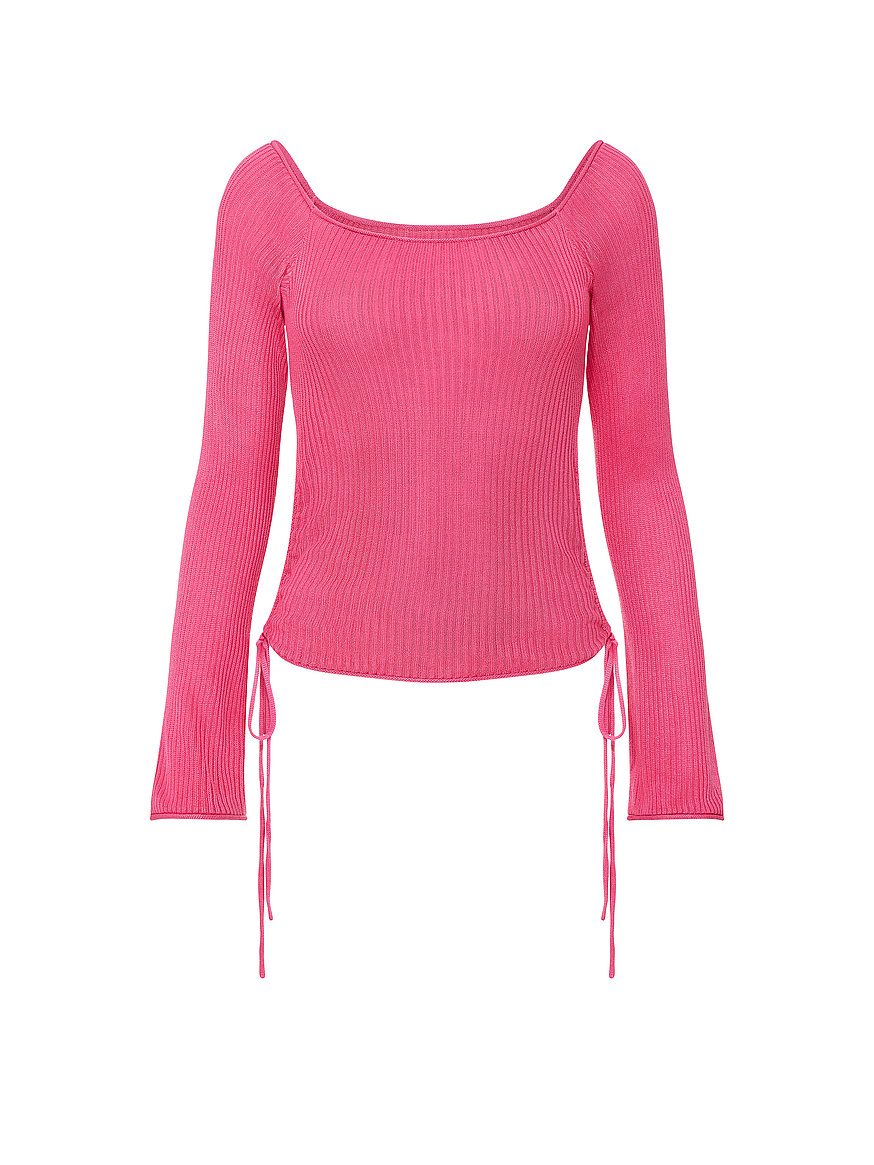 side ruched off the shoulder sweater side ruched off the shoulder sweater