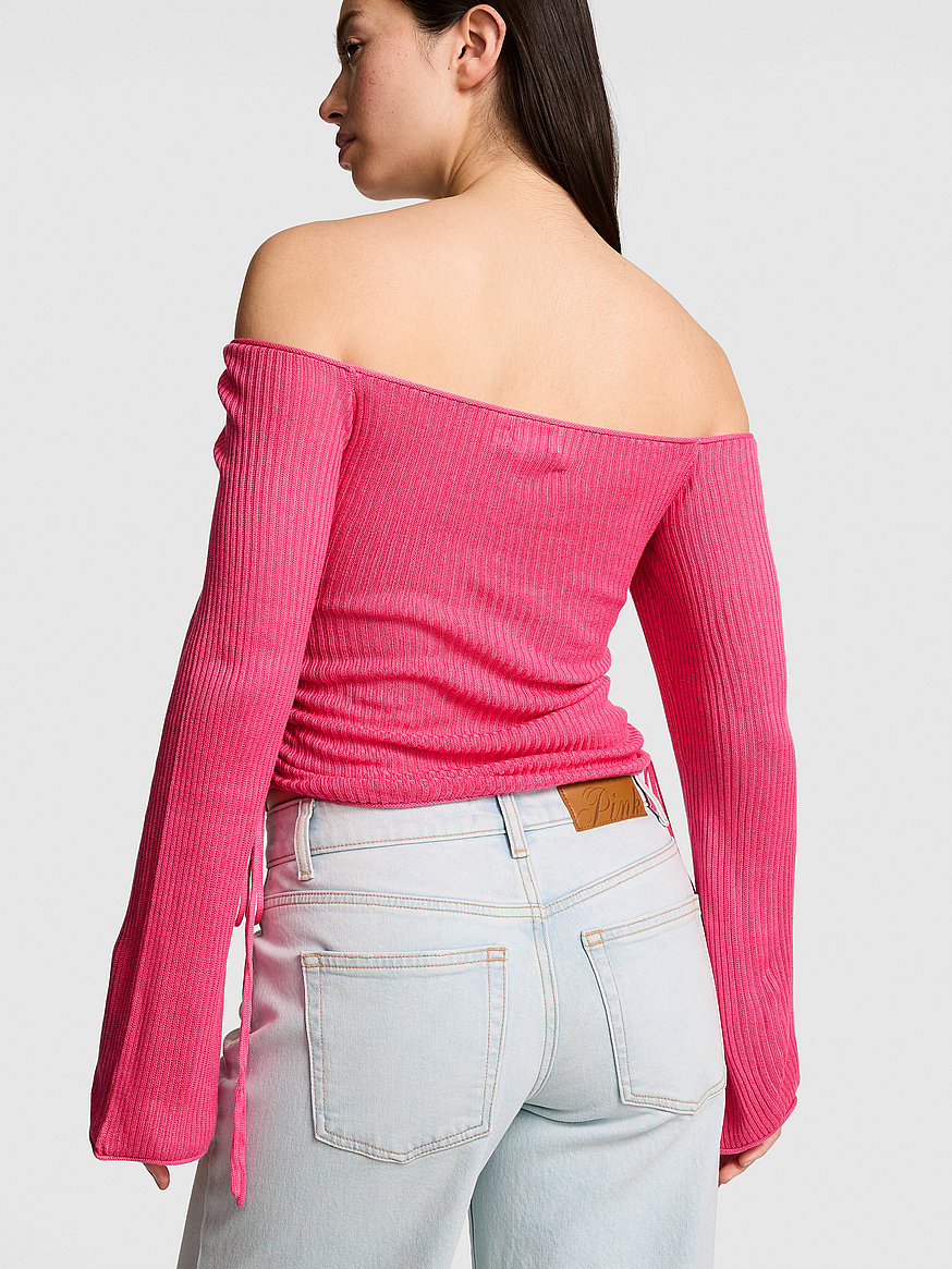 side ruched off the shoulder sweater side ruched off the shoulder sweater