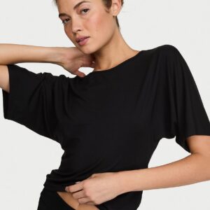 vsx drapey knit side ruched tee