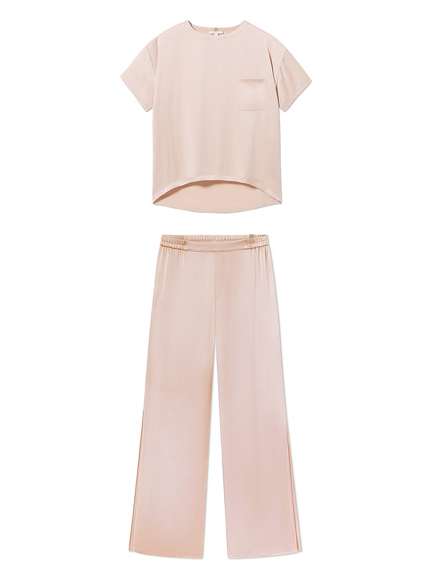 washable silk tee pant set washable silk tee pant set