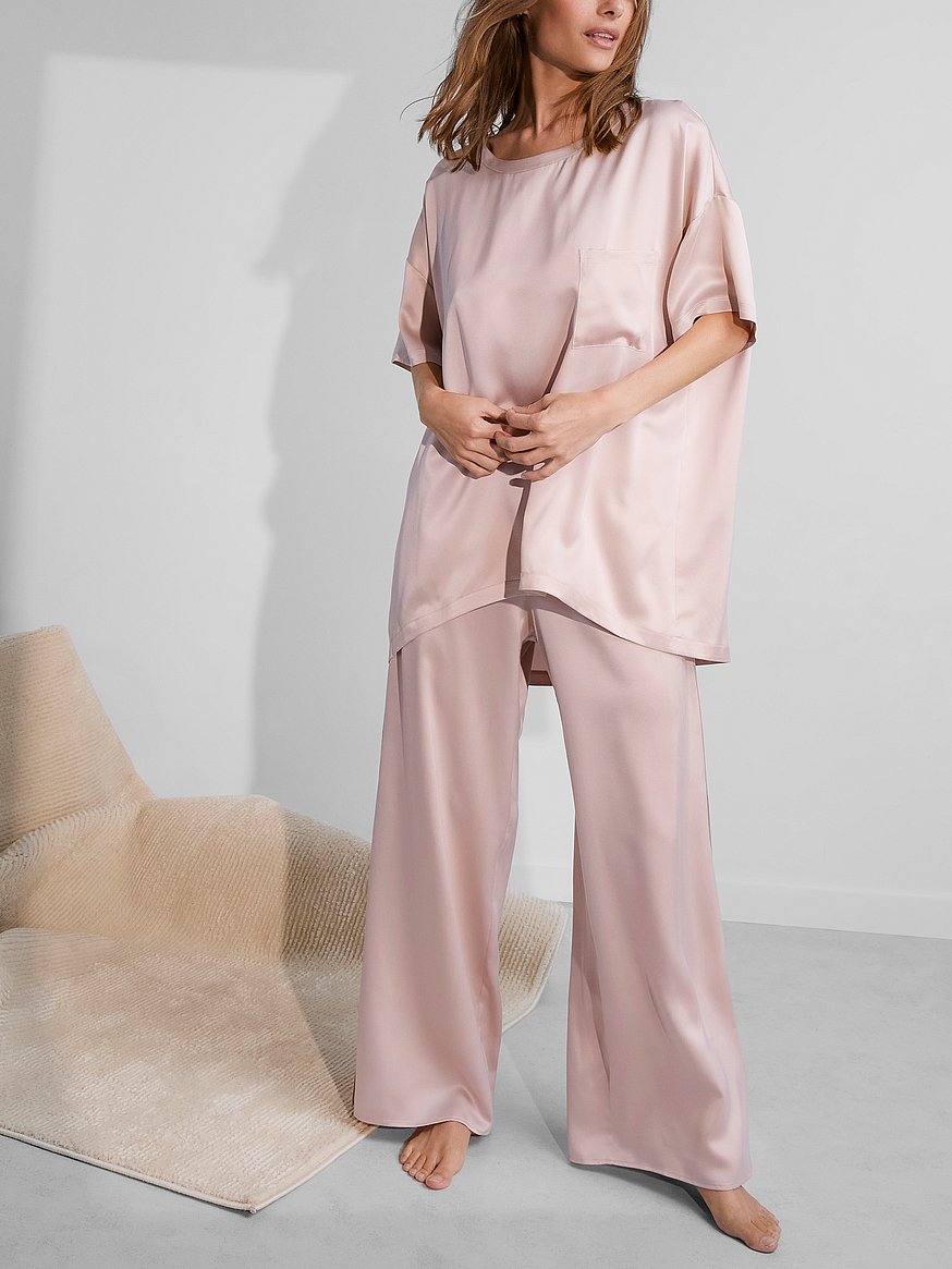 washable silk tee pant set washable silk tee pant set
