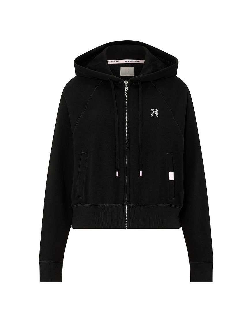 off duty terry crop full zip hoodie off duty terry crop full zip hoodie