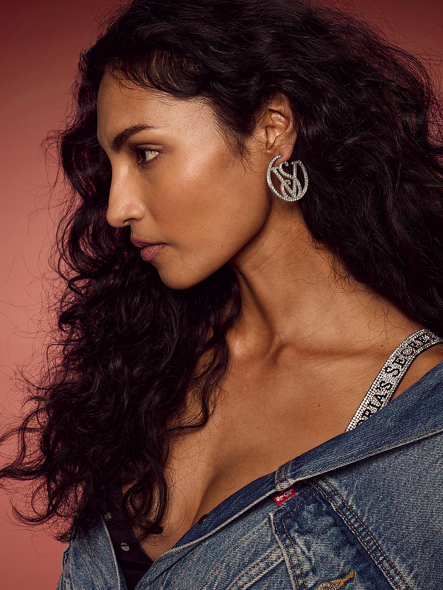 vs monogram diamanté hoop earrings vs monogram diamanté hoop earrings