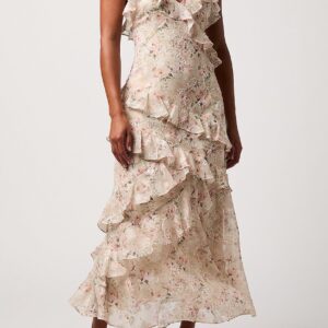 bryson ruffled embroidered sequin dress