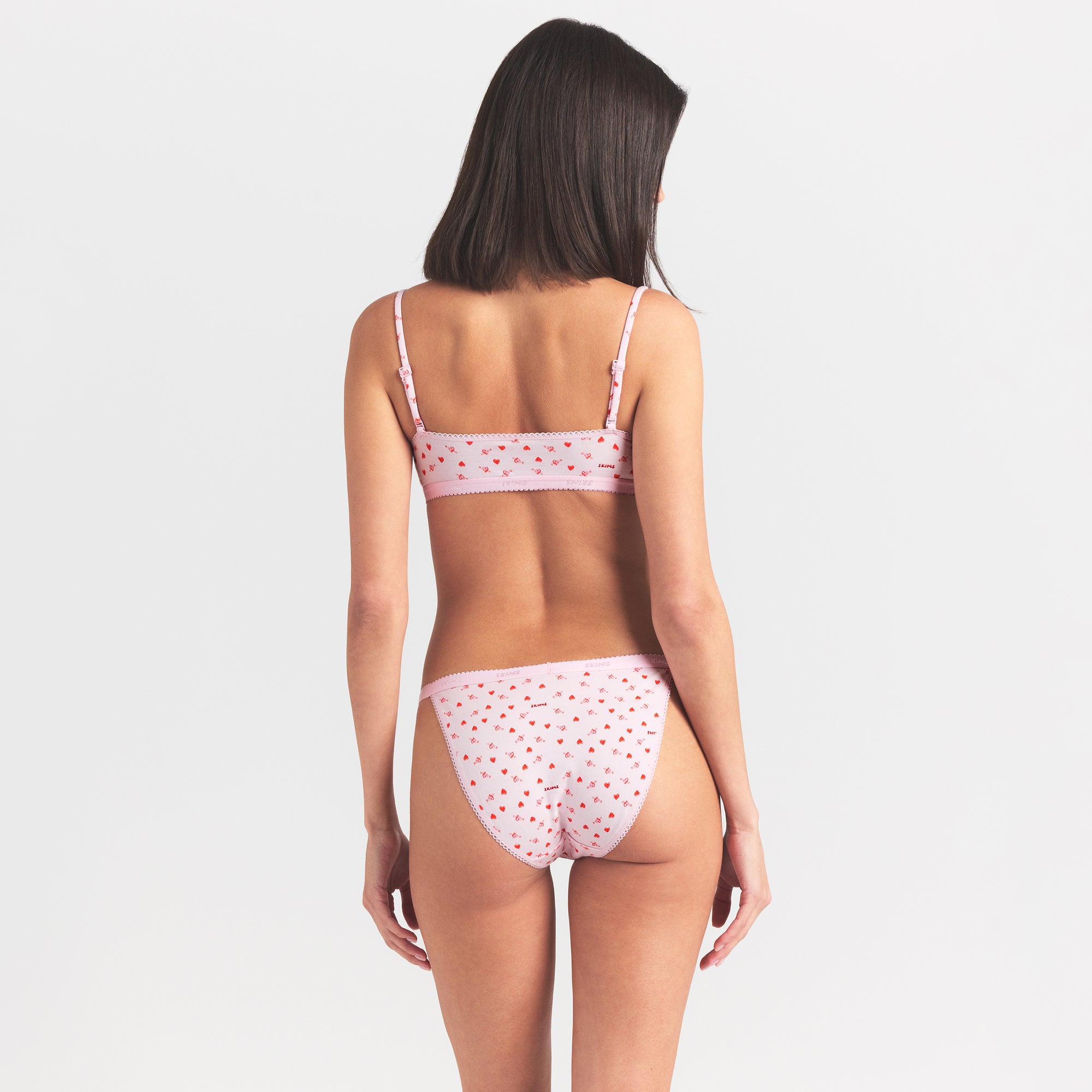 lightweight cotton logo picot string bikini lightweight cotton logo picot string bikini