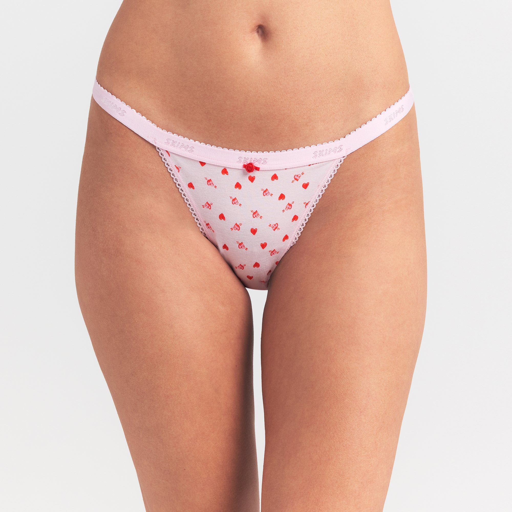 lightweight cotton logo picot string bikini lightweight cotton logo picot string bikini