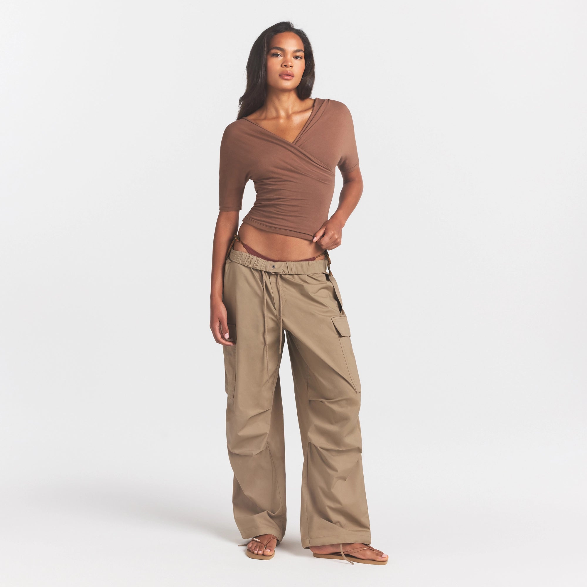 woven cotton oversized low rise cargo pant woven cotton oversized low rise cargo pant