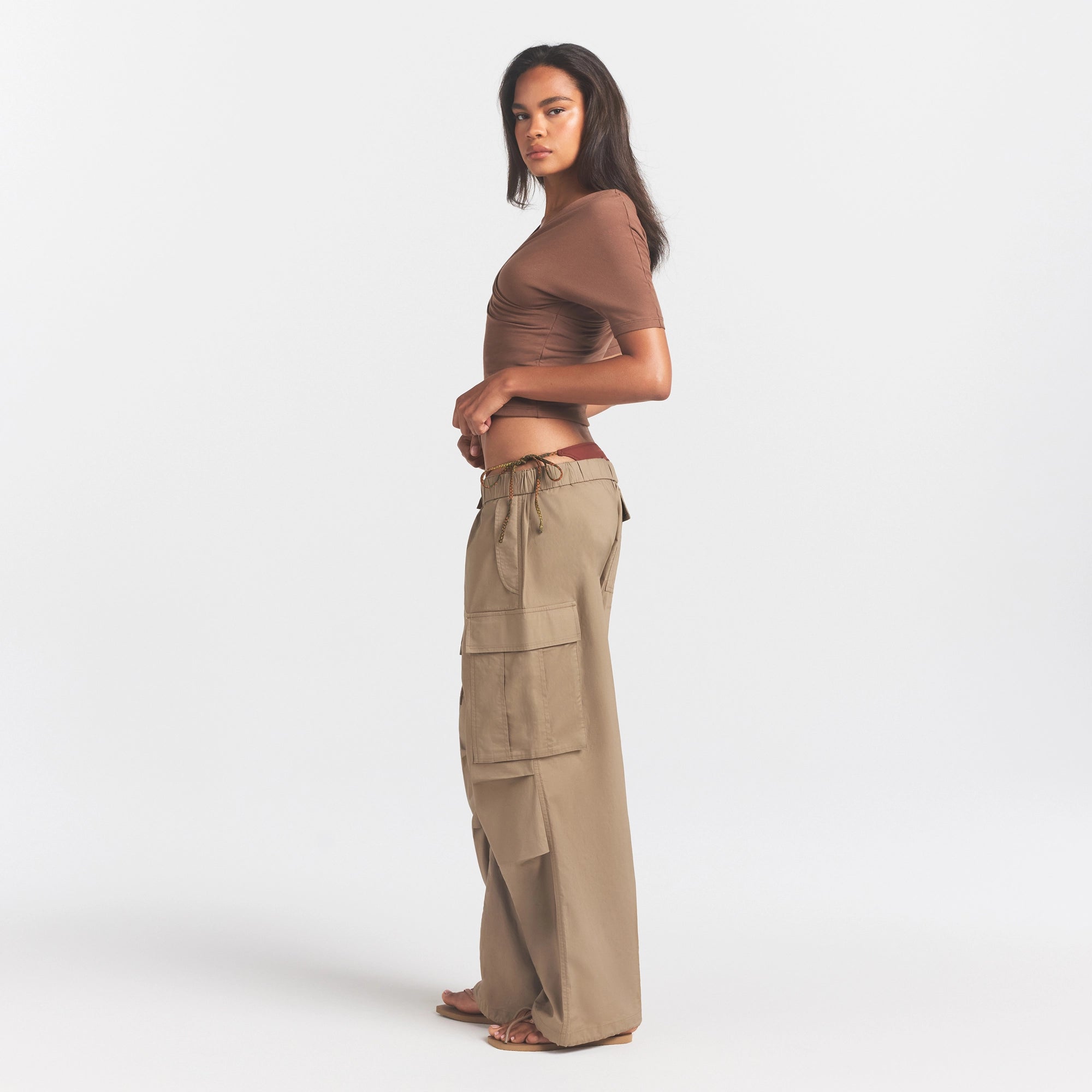 woven cotton oversized low rise cargo pant woven cotton oversized low rise cargo pant