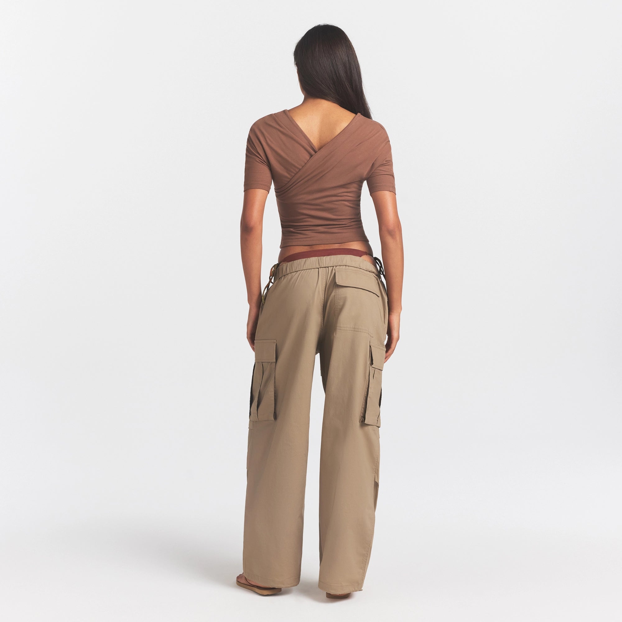 woven cotton oversized low rise cargo pant woven cotton oversized low rise cargo pant
