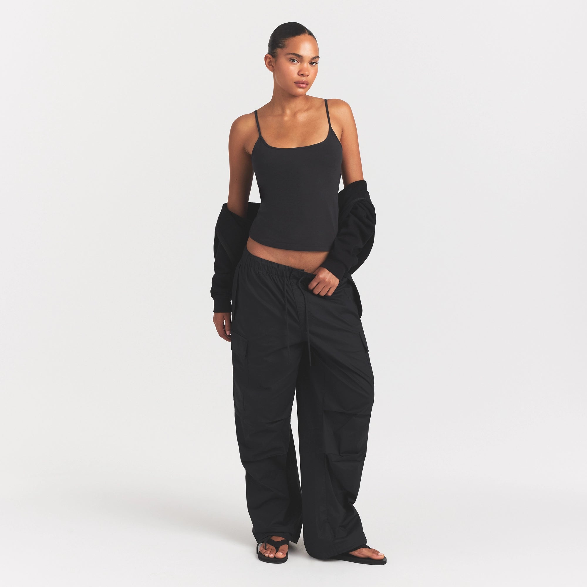 woven cotton oversized low rise cargo pant woven cotton oversized low rise cargo pant