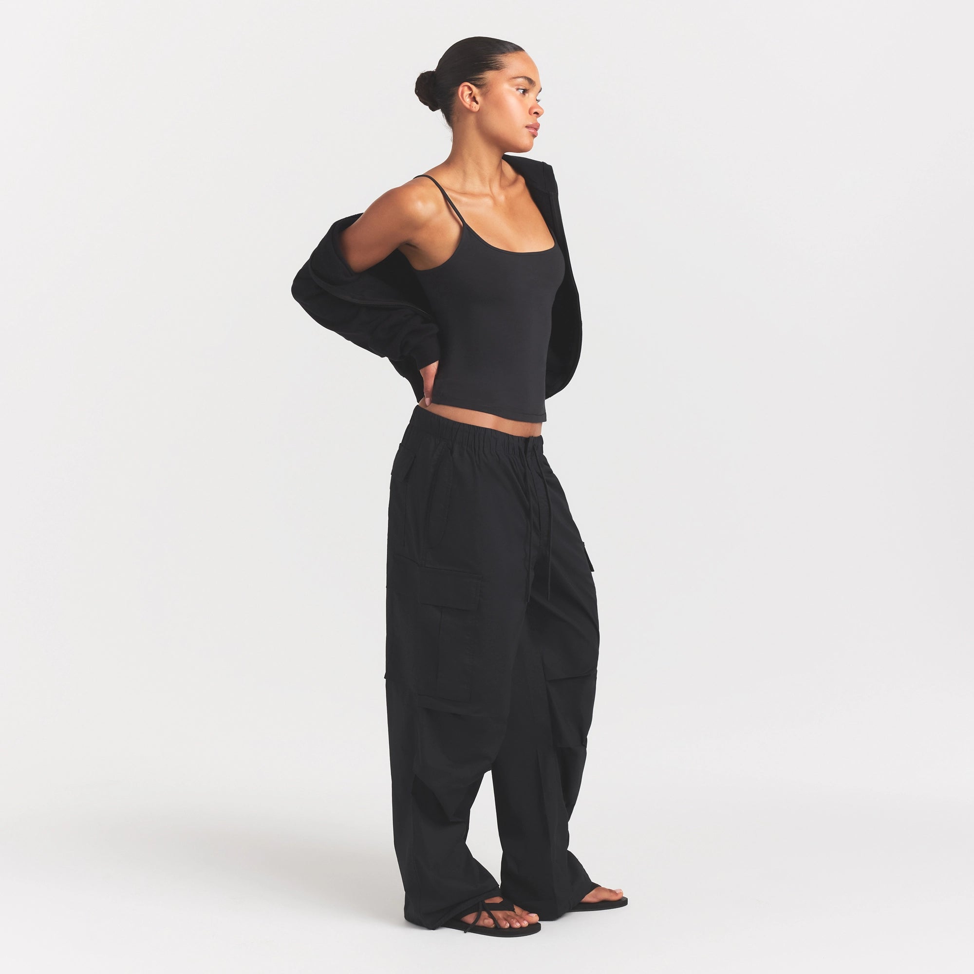 woven cotton oversized low rise cargo pant woven cotton oversized low rise cargo pant