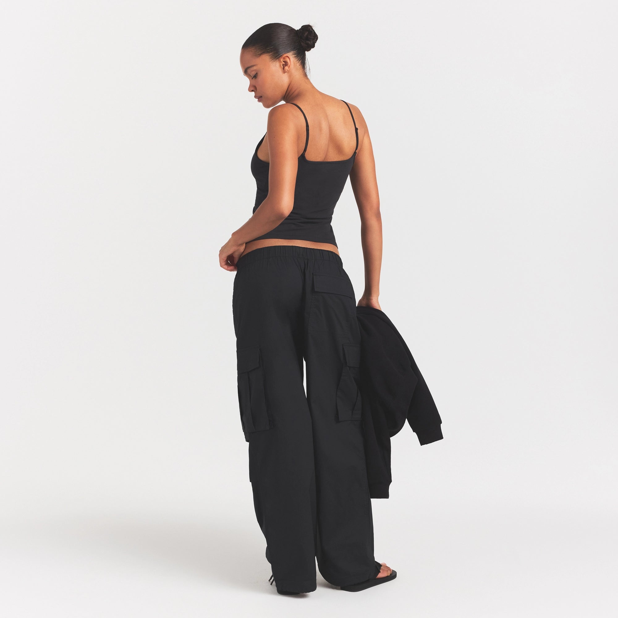 woven cotton oversized low rise cargo pant woven cotton oversized low rise cargo pant