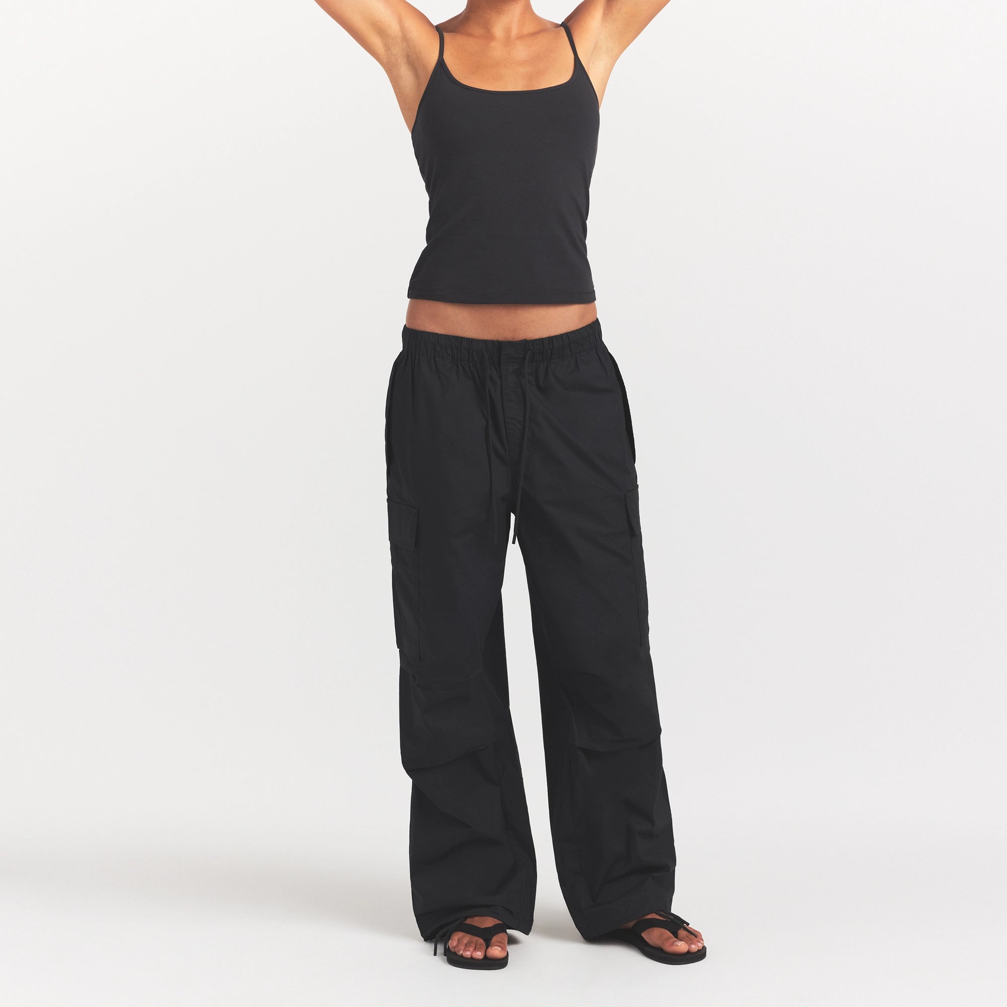 woven cotton oversized low rise cargo pant woven cotton oversized low rise cargo pant