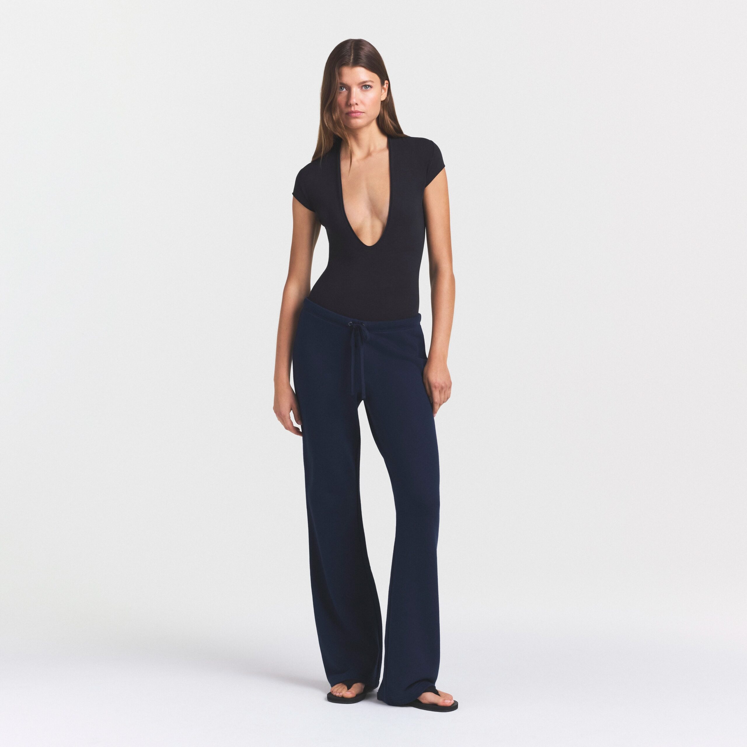 drapey french terry straight leg pant drapey french terry straight leg pant
