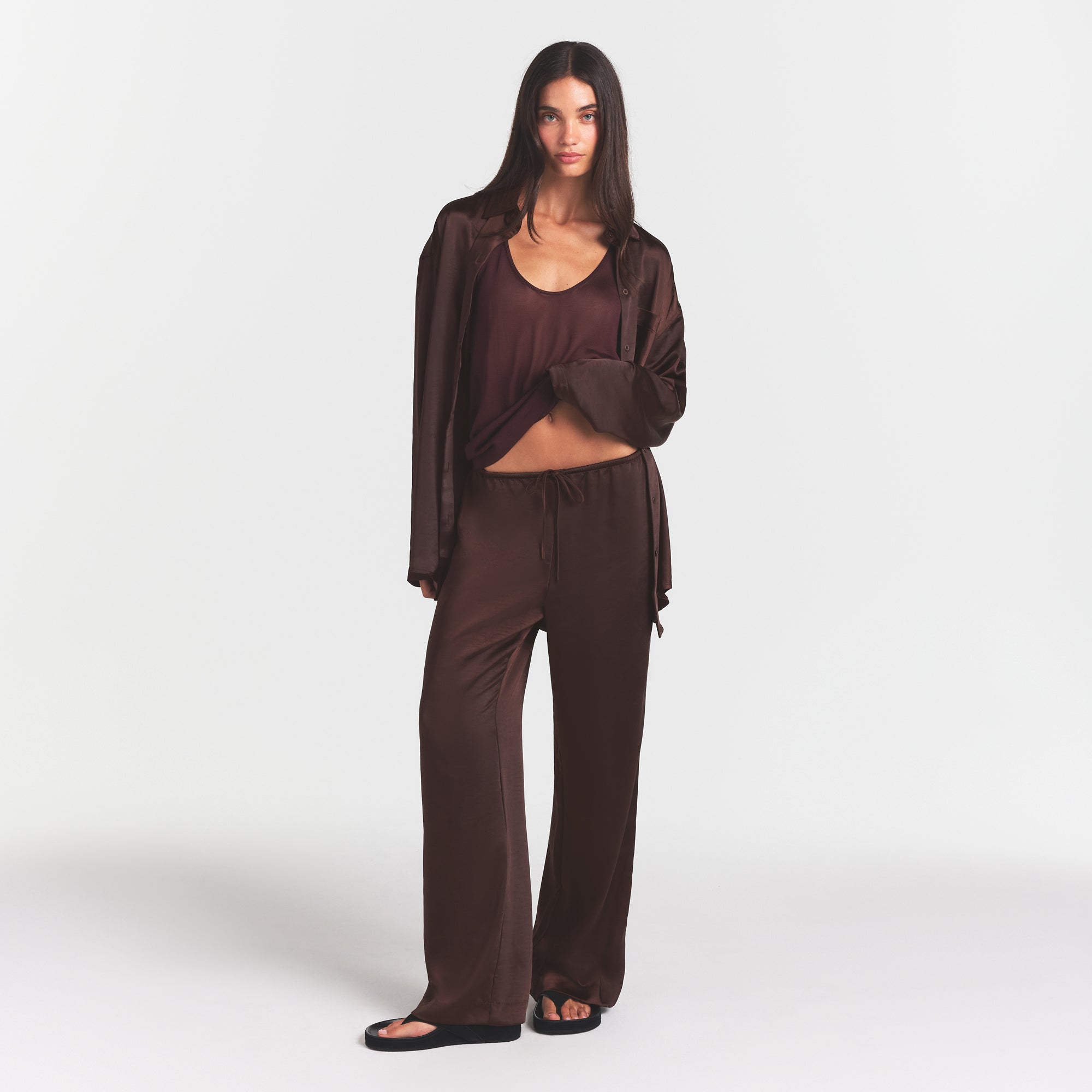 lightweight satin straight leg pant lightweight satin straight leg pant