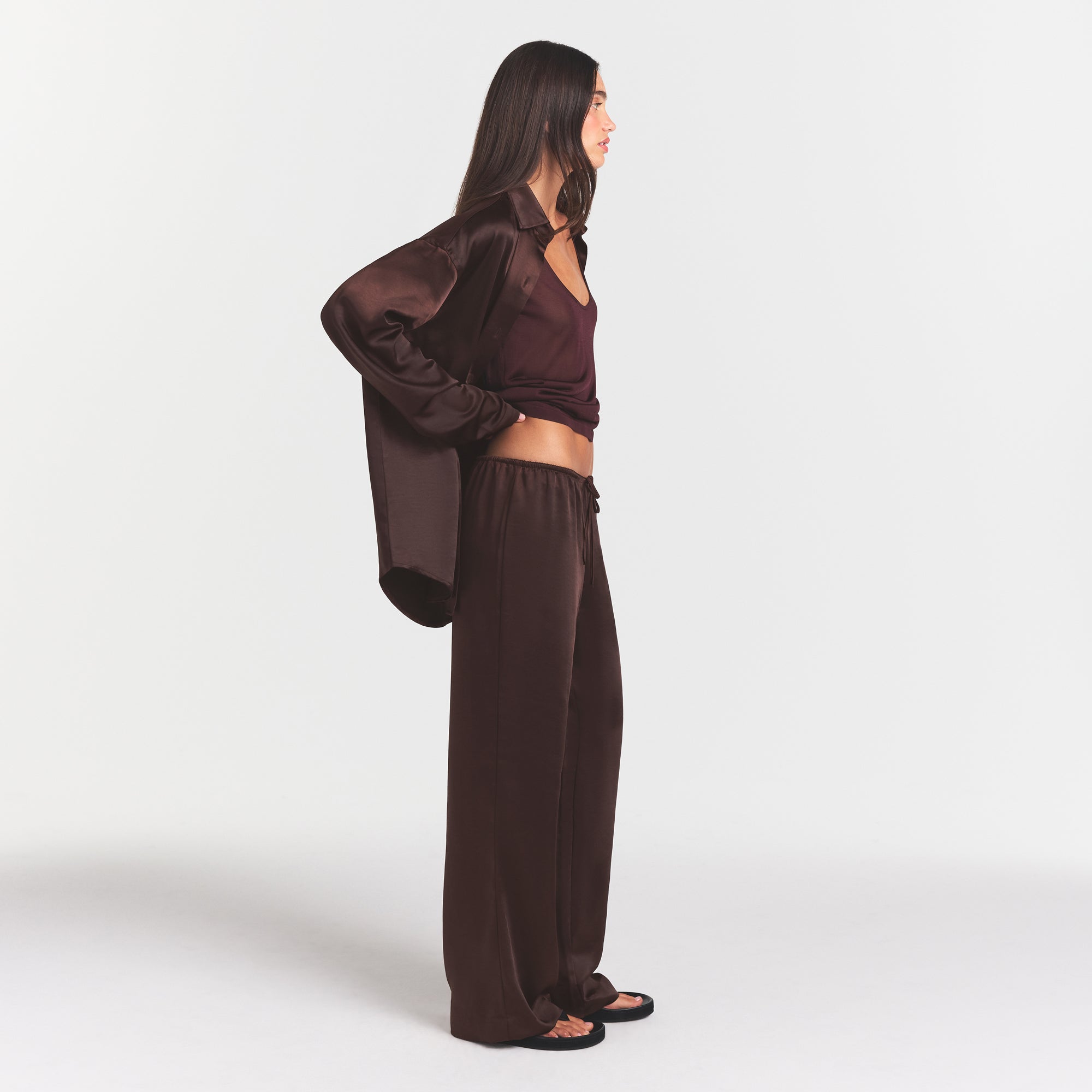 lightweight satin straight leg pant lightweight satin straight leg pant