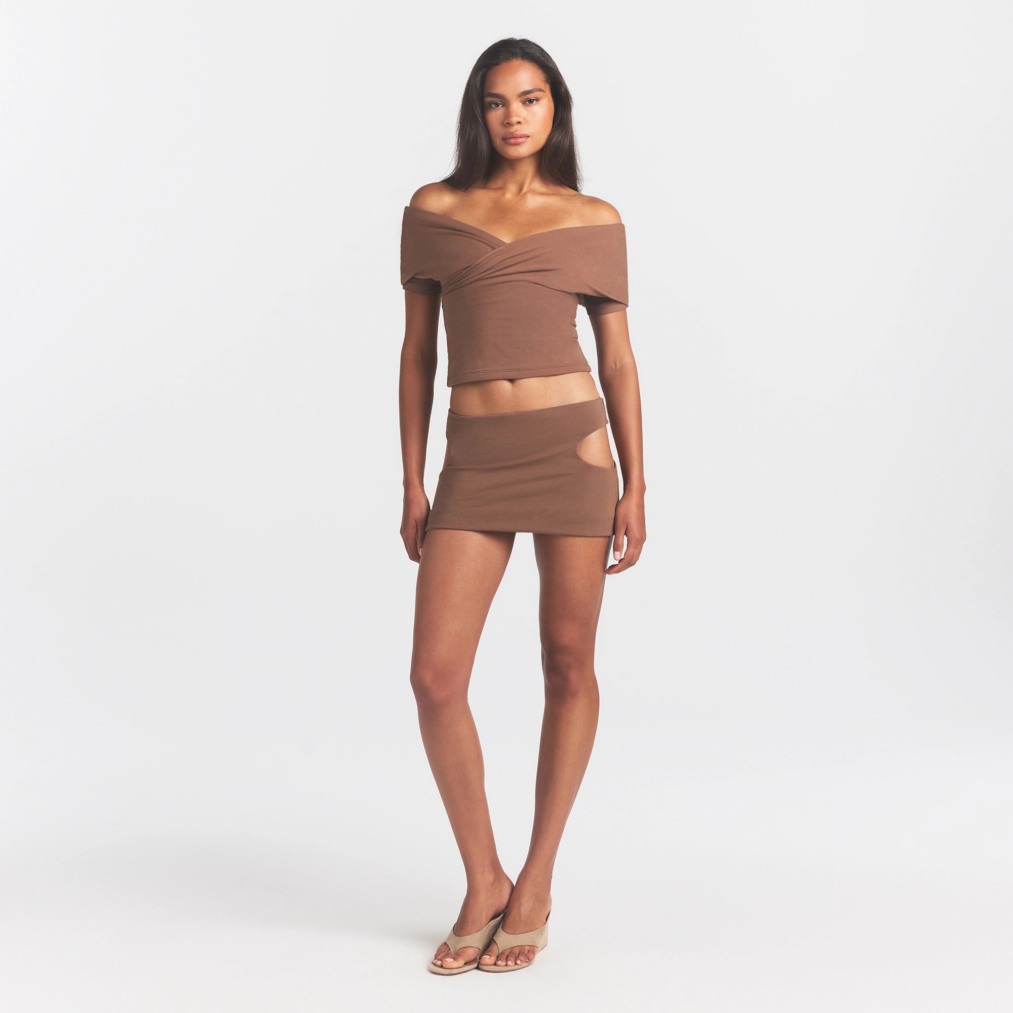 cotton jersey cut out mini skirt cotton jersey cut out mini skirt
