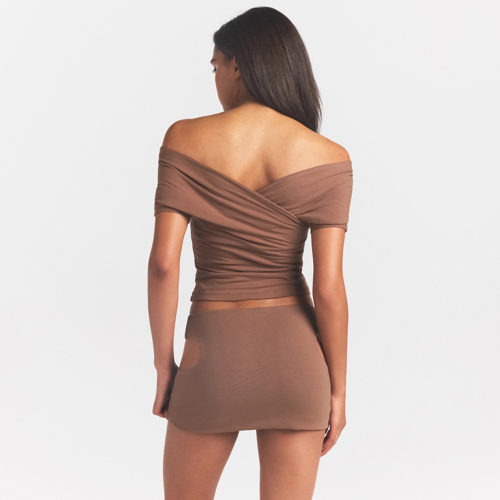 cotton jersey cut out mini skirt cotton jersey cut out mini skirt