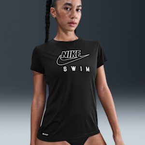 nike swim swoosh hydroguard Женский топ с короткими рукавами