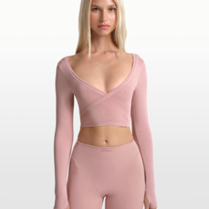 nikeskims stretch knit Женский топ с длинными рукавами и запахом