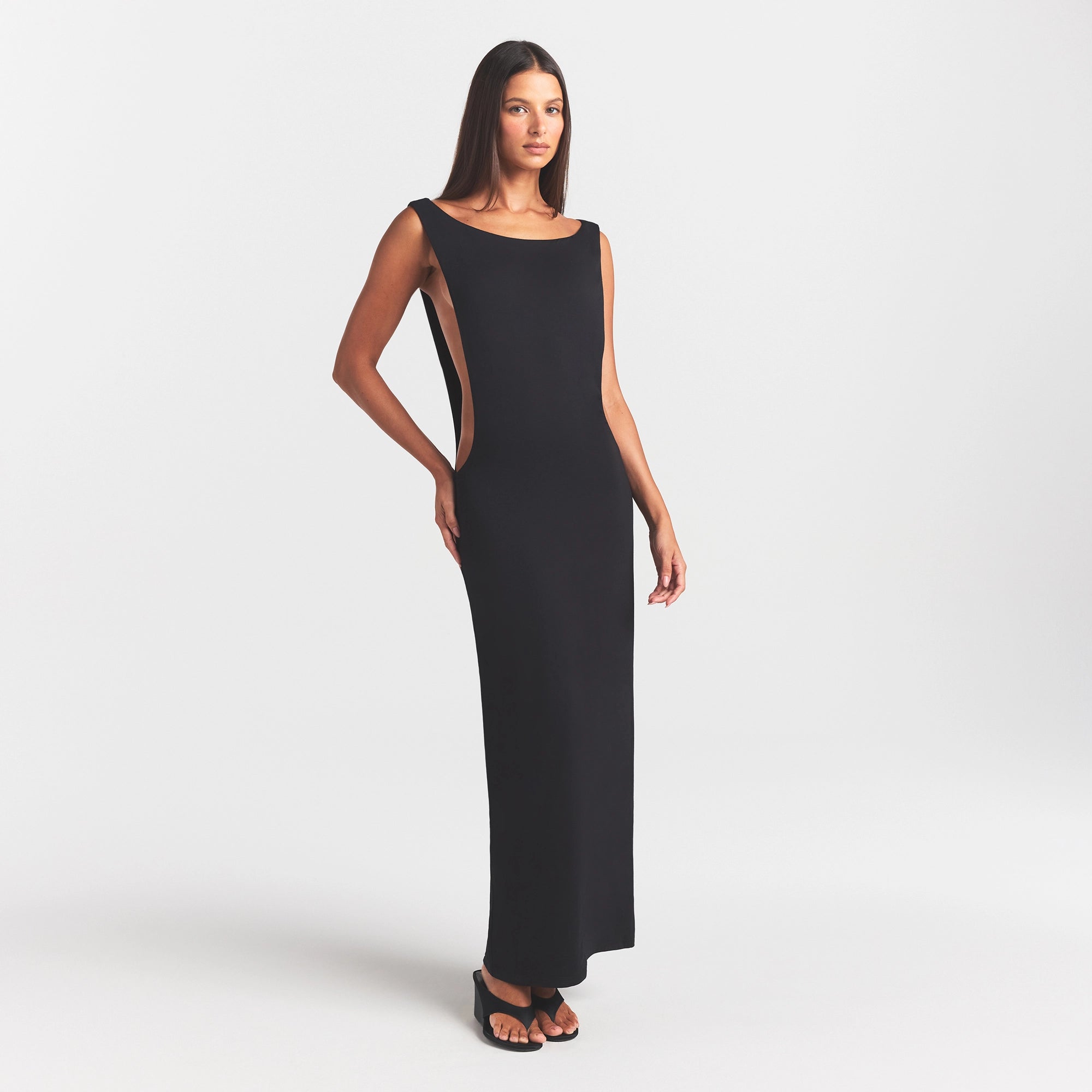 smooth layers cut out long dress smooth layers cut out long dress
