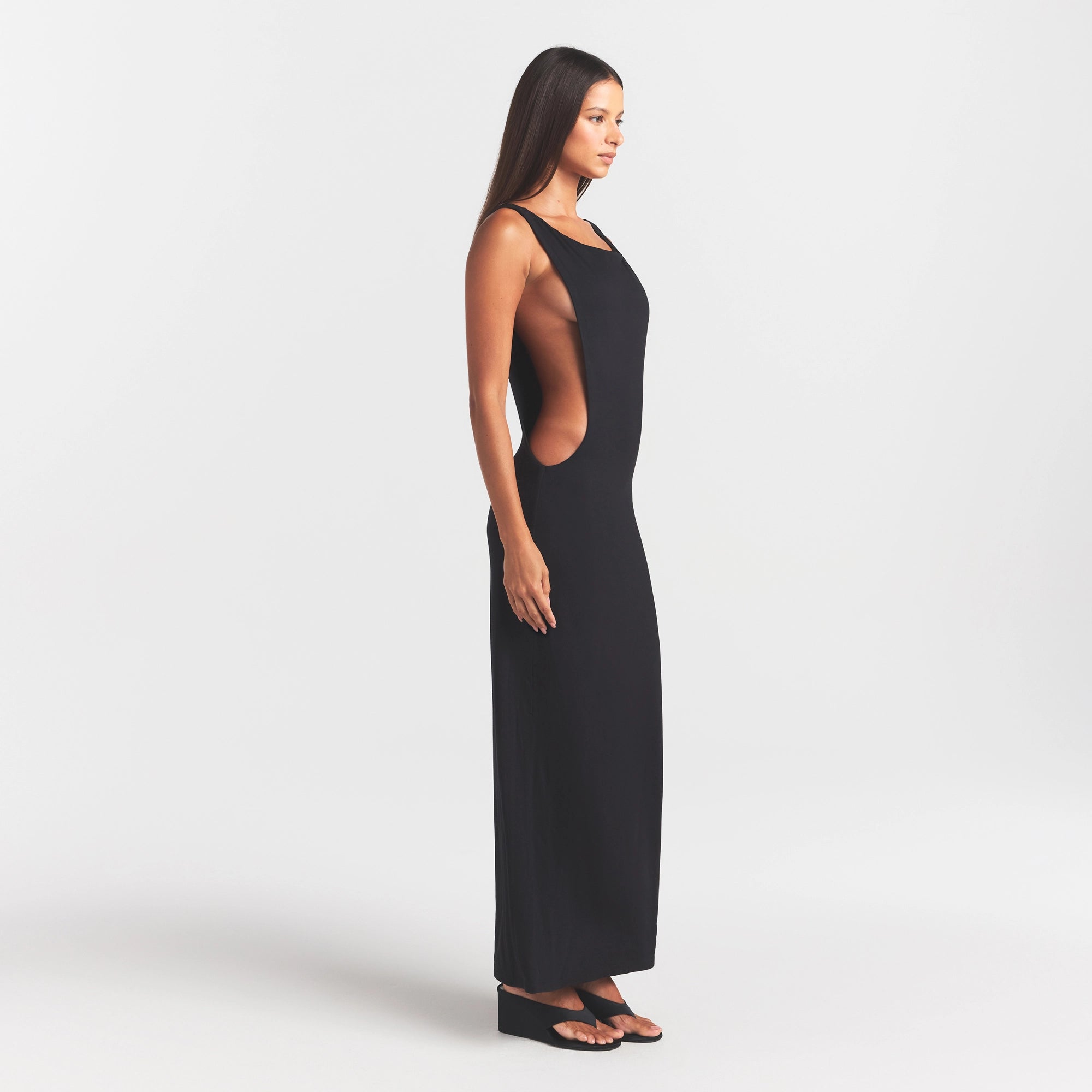 smooth layers cut out long dress smooth layers cut out long dress