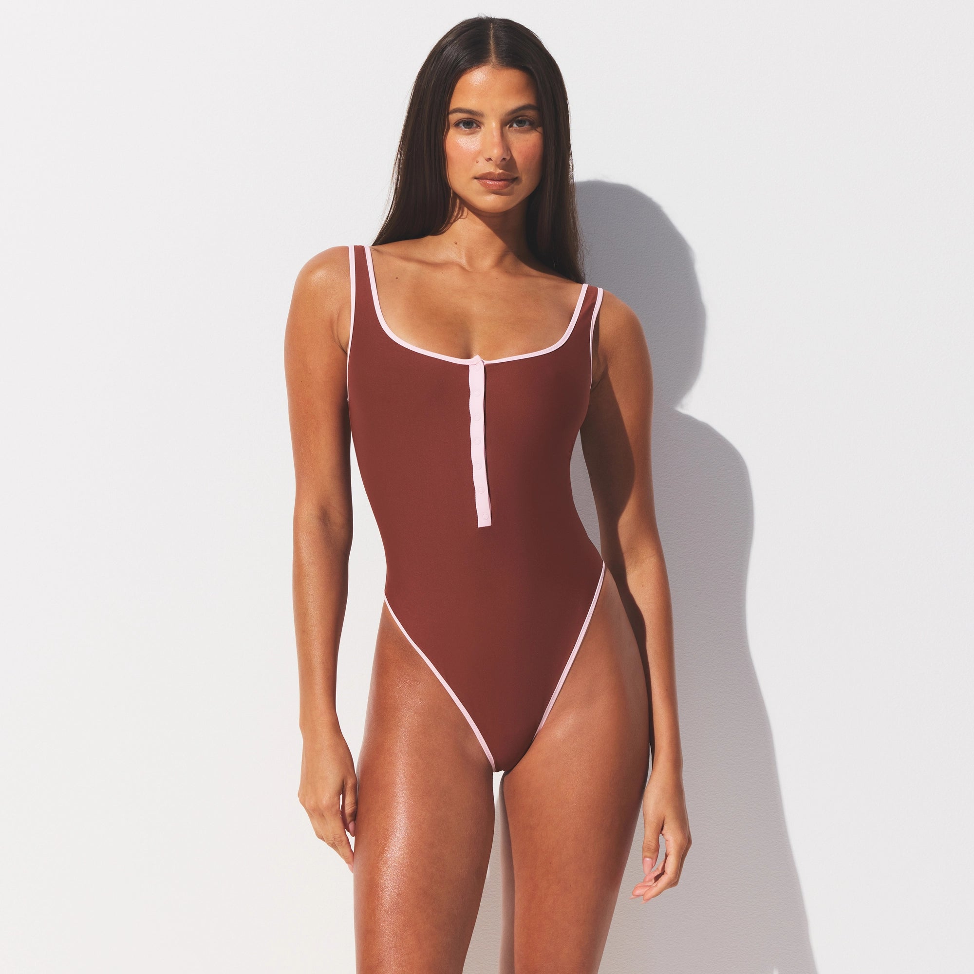 signature swim snap front one piece signature swim snap front one piece