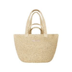 skims accessories raffia tote paper