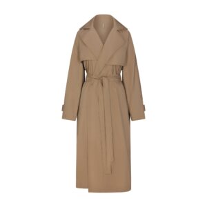 woven cotton oversized trench coat