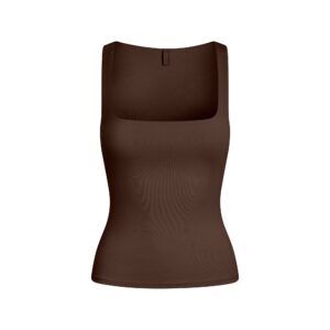 smooth layers square neck tank