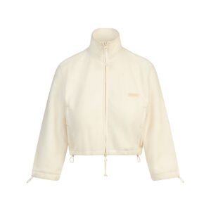 outdoor fleece cropped 3/4 sleeve jacket