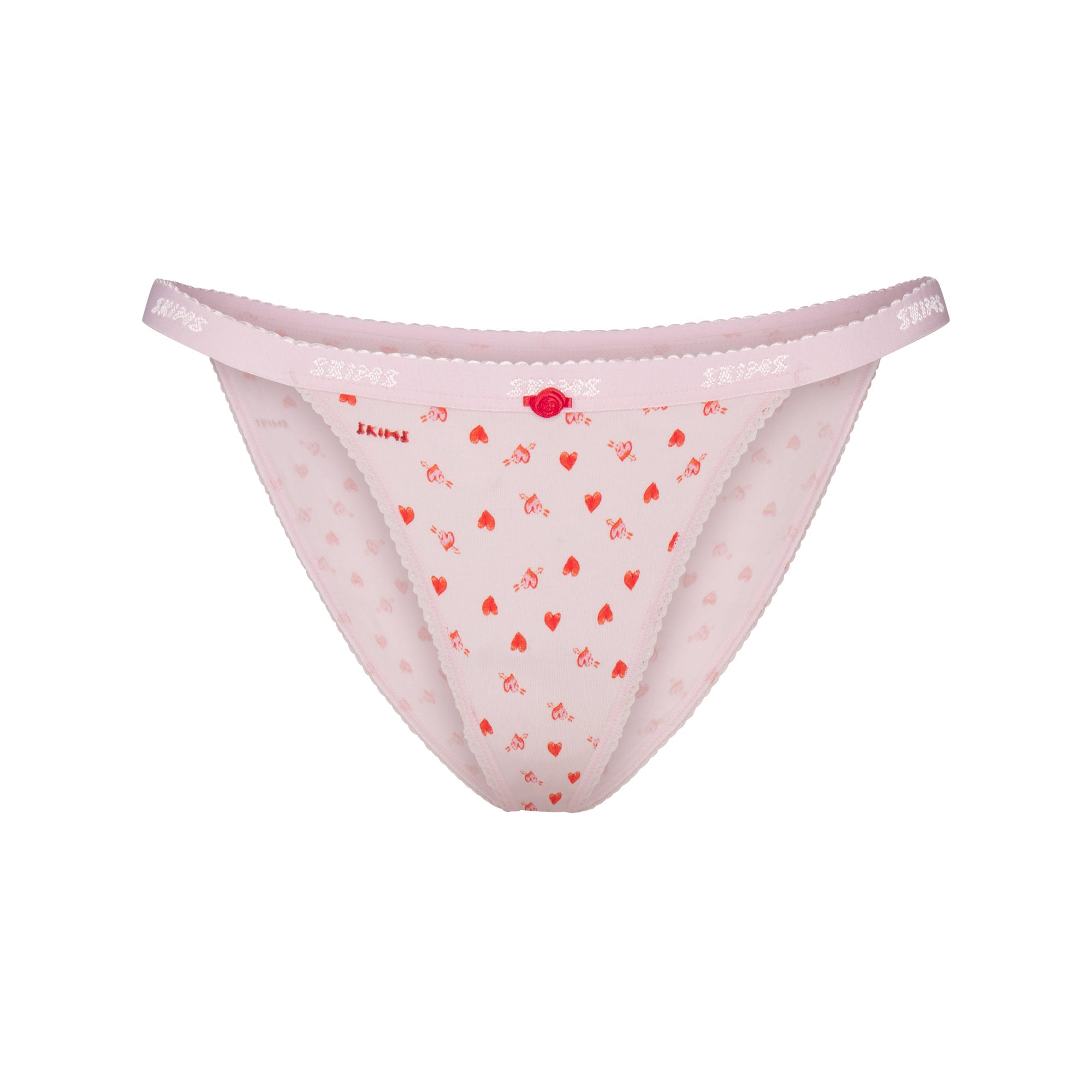 lightweight cotton logo picot string bikini lightweight cotton logo picot string bikini