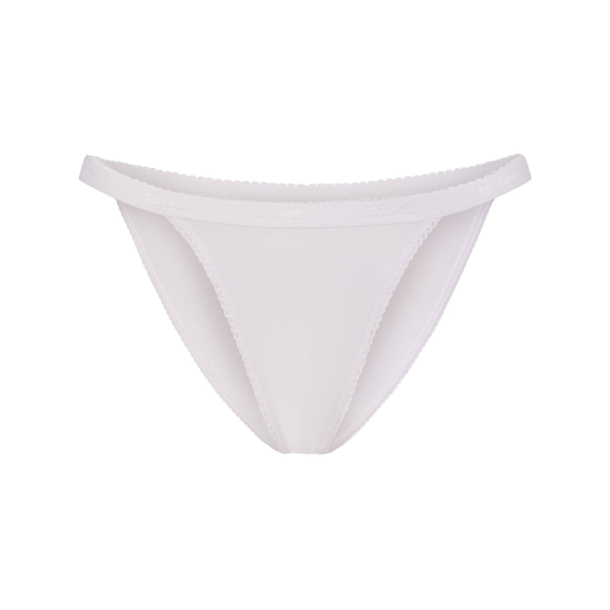 lightweight cotton logo picot string bikini lightweight cotton logo picot string bikini