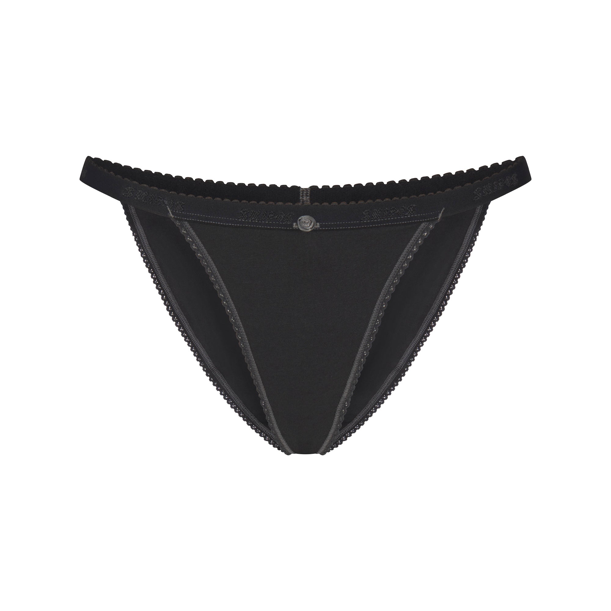 lightweight cotton logo picot string bikini lightweight cotton logo picot string bikini