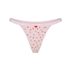 lightweight cotton logo picot thong