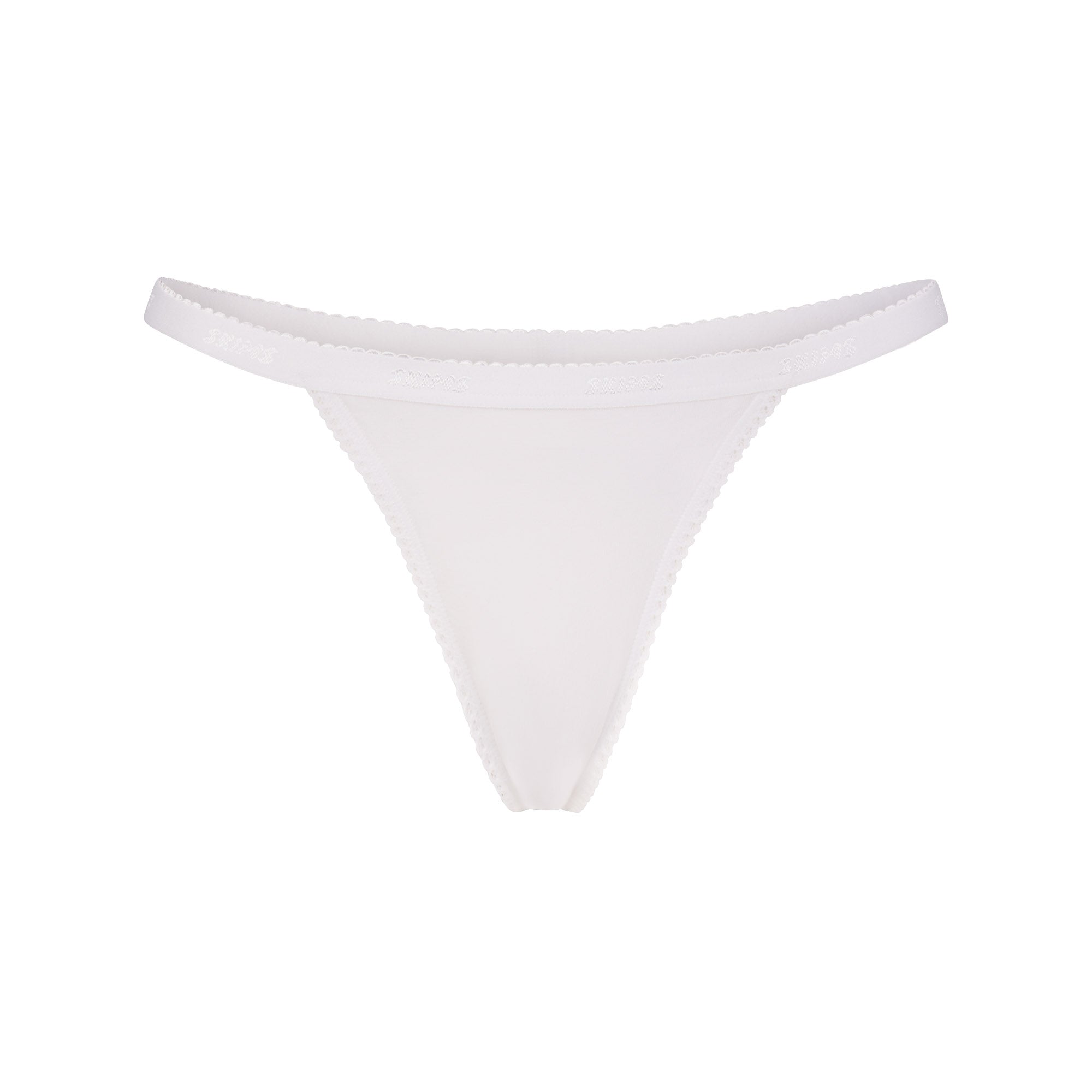 lightweight cotton logo picot thong lightweight cotton logo picot thong