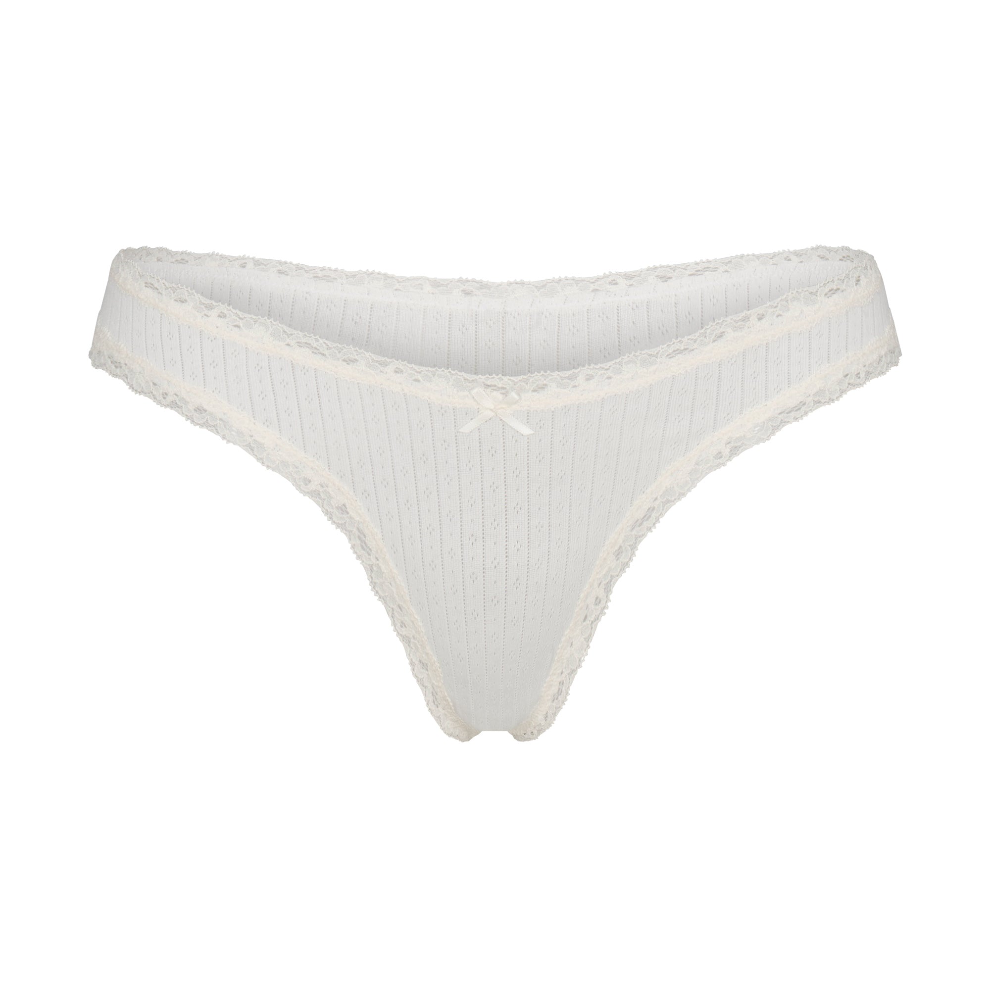 lightweight cotton pointelle lace thong lightweight cotton pointelle lace thong