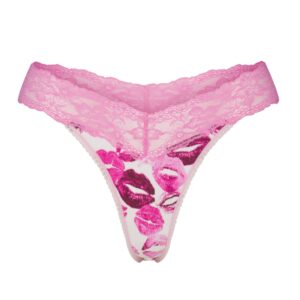 lightweight cotton wide lace thong